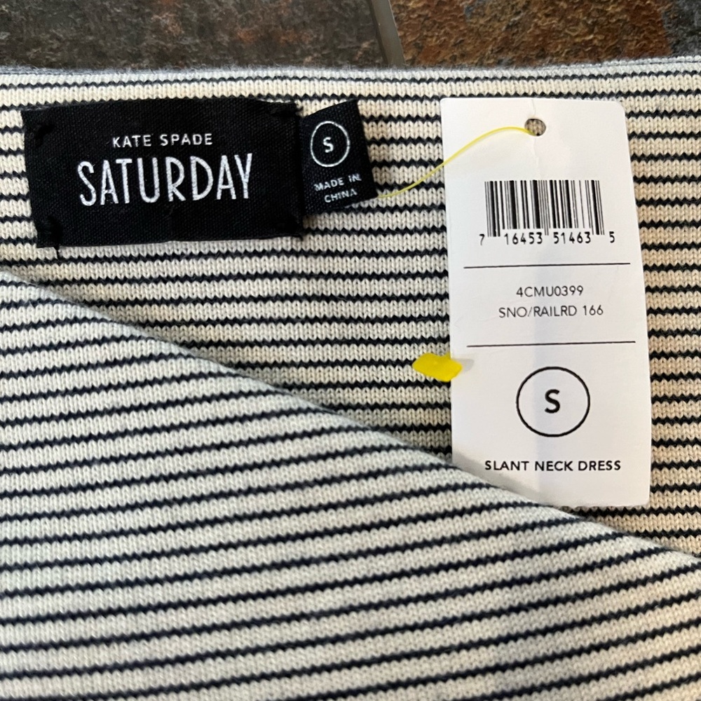 New Kate Spade Saturday contemporary striped mini bodycon dress. Size small. - Picture 6 of 13